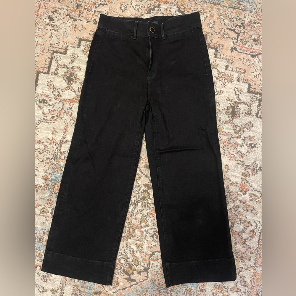 Cropped Wide Leg Ann Taylor Black Jeans